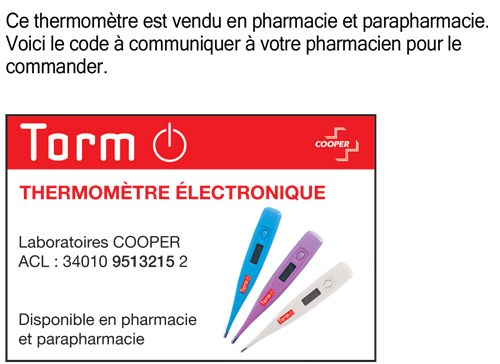 Le thermomètre électronique TORM, précision et simplicité